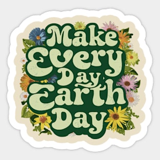 floral every day earth day environmental awareness Sticker